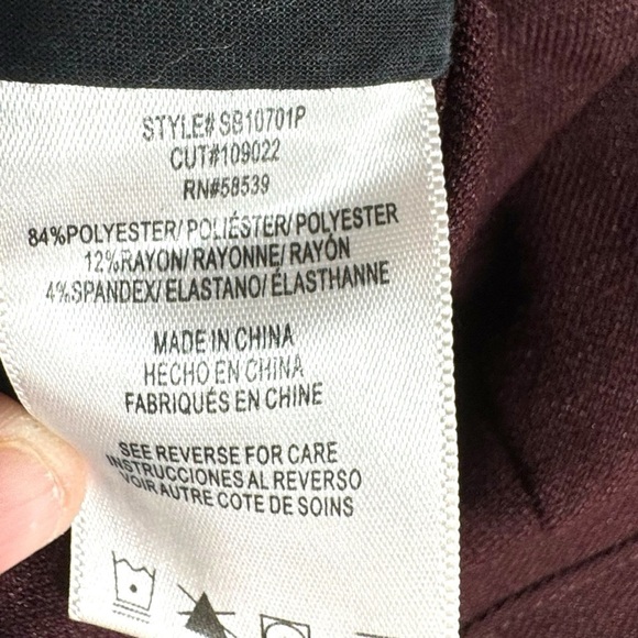 4 for $20 SALE! Kut From The Kloth Ponte Straight Leg Trousers, Eggplant, 10P - Picture 6 of 9